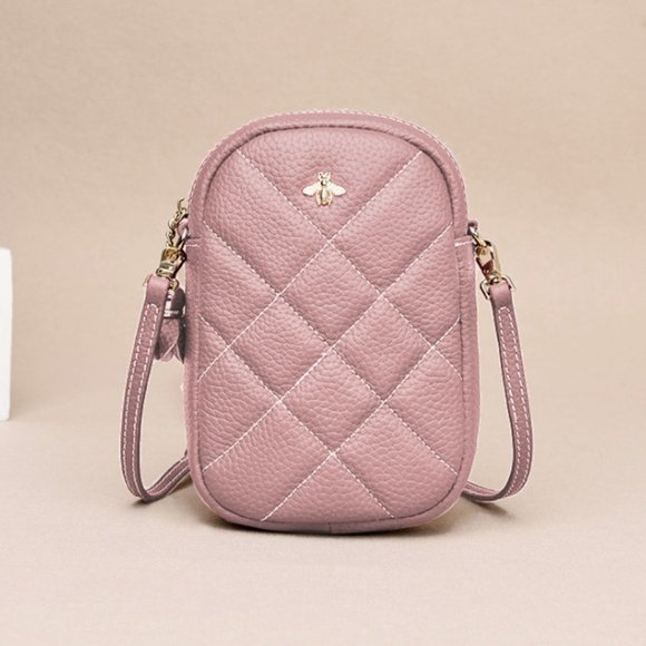 Genuine leather quilted crossbody purse - Picture 2 of 13